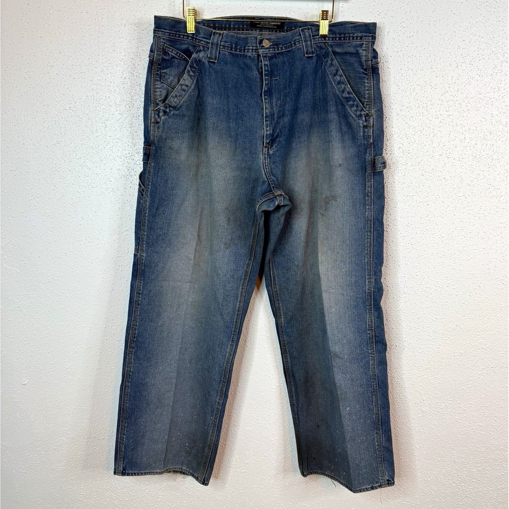 Polo Jeans Company 1990's Men's Denim Carpenter Jeans Relaxed Fit wide leg